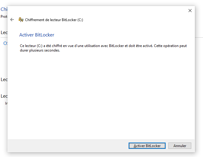Il ne reste plus qu'à activer le chiffrement, c'est déjà terminé !